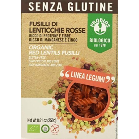 Probios Fusilli Lenticchie Rosse - 250 gr