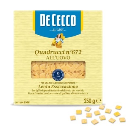 De Cecco Quadrucci All'Uovo n° 672 - 250 g