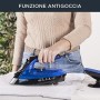 Rowenta DE5010 Freemove Ferro da Stiro a Vapore Senza Filo, 2400W, Quantità di vapore variabile 120 g/min, Nero/Blu