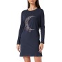 Marchio Amazon - Iris & Lilly Camicia da Notte a Manica Lunga in Cotone Jersey Donna, Blu (Night Sky), XS, Label: XS