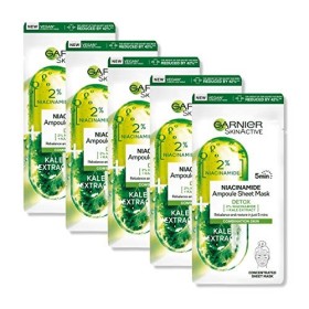 Garnier Maschera in Tessuto Ampolla Detox Purificante, Per Pelli Miste e Grasse, Estratto di Cavolo Nero e Niacinamide, Confezio
