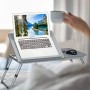 Relaxdays Tavolino da Letto Porta PC, Regolabile, Tavolo per Portatile Pieghevole, Laptop & Tablet, 44x73x34,5 cm,Grigio, Pannel