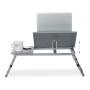 Relaxdays Tavolino da Letto Porta PC, Regolabile, Tavolo per Portatile Pieghevole, Laptop & Tablet, 44x73x34,5 cm,Grigio, Pannel