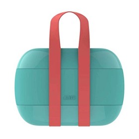 Alessi Food à Porter,  Lunch Box a Tre Scomparti in Resina Termoplastica, Azzurro