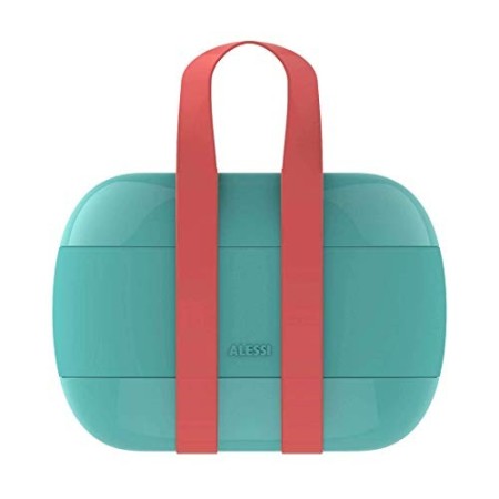 Alessi Food à Porter | SA02 Laz - Lunch Box a Tre Scomparti in Resina Termoplastica, Azzurro