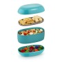 Alessi Food à Porter,  Lunch Box a Tre Scomparti in Resina Termoplastica, Azzurro