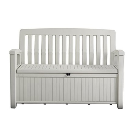 Keter Cassapanca da Giardino Patio Bench Bianca capacità 227 Litri In Resina 132.7 x 63.5 x 89.5 centimetri