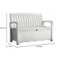 Keter Cassapanca da Giardino Patio Bench Bianca capacità 227 Litri In Resina 132.7 x 63.5 x 89.5 centimetri
