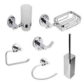 OGOMONDO Set 6 Pezzi Accessori da Bagno Narciso 008 Ottone Cromato