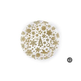 Excelsa Gold Set 2 Piatti Portata/Panettone, Vetro