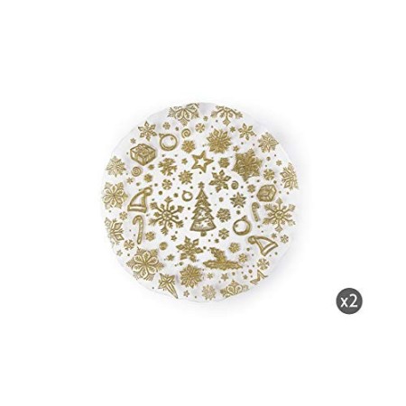 Excelsa Gold Set 2 Piatti Portata/Panettone, Vetro