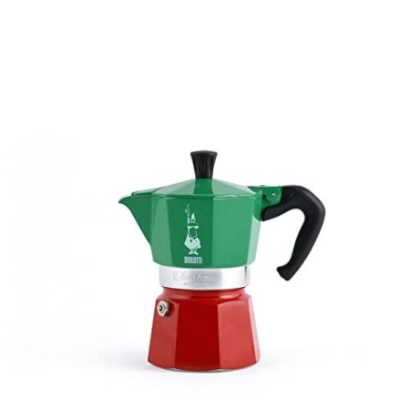 Bialetti Moka Express Italia Collection (Tricolore) Caffettiera, Alluminio, 6 Tazze