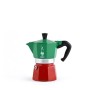 Bialetti Moka Express Italia Collection (Tricolore) Caffettiera, Alluminio, 6 Tazze