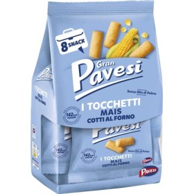 Gran Pavesi Snack Tocchetti, Snack al Mais Cotti al Forno, Senza Olio di Palma, 8 Pacchetti, 256 g
