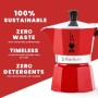 Bialetti Moka Express Red Caffettiera in Alluminio, 3 Tazze, Rosso