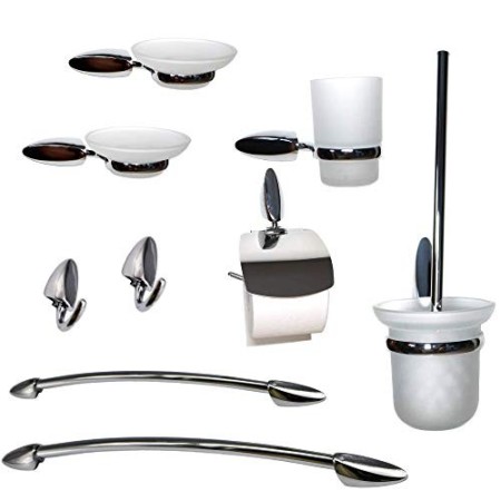 OGOMONDO Set 9 Pezzi Accessori da Bagno Odissea Acciaio Cromato