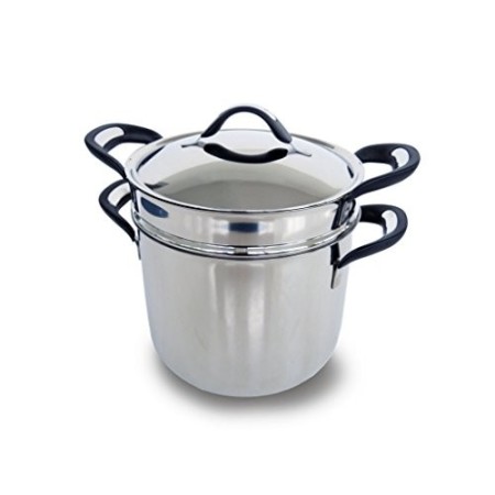 Barazzoni Silicon PRO Acciaio Cuocipasta, Acciaio Inox 18/10, Diametro cm 22, Litri 6 Made in Italy