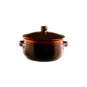 Colì Maioliche e Terrecotte dal 1650 Brunella Tegame con Coperchio, Terracotta, Marrone, 24x12
