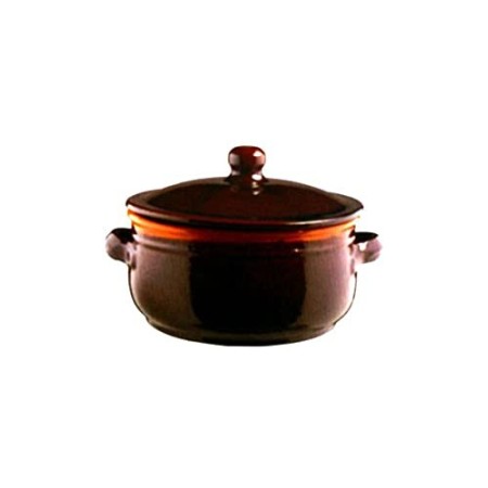 Colì Maioliche e Terrecotte dal 1650 Brunella Tegame con Coperchio, Terracotta, Marrone, 24x12