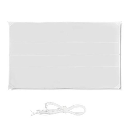 Relaxdays, Impermeabile, Bianca Tenda a Vela Rettangolare, Idrorepellente, Anti UV, Corde di Supporto, Terrazza e Giardino, LxP: