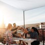 Relaxdays, Impermeabile, Bianca Tenda a Vela Rettangolare, Idrorepellente, Anti UV, Corde di Supporto, Terrazza e Giardino, LxP: