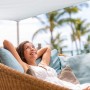 Relaxdays, Impermeabile, Bianca Tenda a Vela Rettangolare, Idrorepellente, Anti UV, Corde di Supporto, Terrazza e Giardino, LxP: