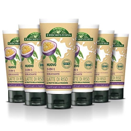 Antica Erboristeria 3 in 1 Balsamo, Maschera e Trattamento Ristrutturante per Capelli con Doppie Punte al Latte di Riso e Frutto