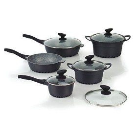 Tognana Evoluta Set Batteria, Alluminio Pressofuso, Grigio Marmorizzato, 10 Pezzi