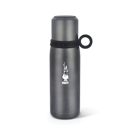Bialetti TZ Ml.460 To Go Bottiglia Termica con Coperchio-Tazza (con Doppia Parete), Mantiene Il Caldo per 12 h e Il Freddo per 2