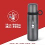 Bialetti TZ Ml.460 To Go Bottiglia Termica con Coperchio-Tazza (con Doppia Parete), Mantiene Il Caldo per 12 h e Il Freddo per 2