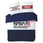 NASA - Parure da letto, 200 x 200 cm, 100% cotone, colore: blu/bianco, 200 x 200 cm