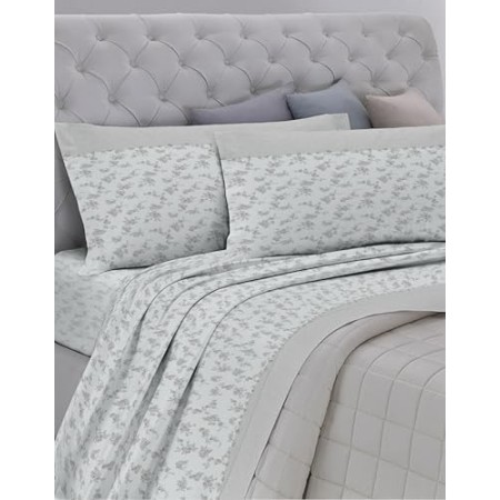 GEMITEX Completo Letto Primaverile MATRIMONIALE GRIGIO in 100% FRESCO COTONE Made in Italy, MORBIDO e TRASPIRANTE, Linea Cotone 