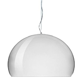 Kartell FL/Y Lampada a Sospensione E27, 15 W, Bianco Lucido, 52 x 33 x 241 cm