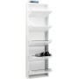 Kare Design 49288-Scarpiera Carusa, in metallo, sottile, piccola, bianco, 5 alette, 170 x 50 x 14 cm, (H/B/T) 170x50x14cm