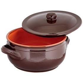 Colì Maioliche e Terrecotte dal 1650 Brunella Tegame con Coperchio, Pietra, Marrone, 20 cm