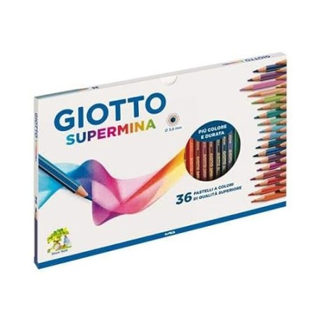 Giotto Supermina 36 pastelli a colori, assortiti, 36 Pezzi