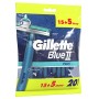 Gillette Blue II Plus Lamette da Uomo Usa e Getta, Confezione da 15+5