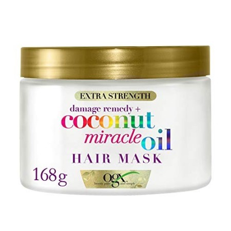 OGX Maschera, Miracle, Coconut Milk, per Capelli Secchi Sciupati o Trattati Chimicamente, Idrata i Capelli Crespi, Olio di Cocco