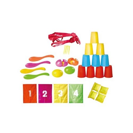Knorrtoys 56000 - Set Festa per Bambini, Sacchi per Saltare Numerati ed Accessori, 10 Pezzi