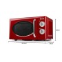Girmi FM21 Forno Microonde Combinato, Vintage Design, 20 Litri, 700+800W, Rosso