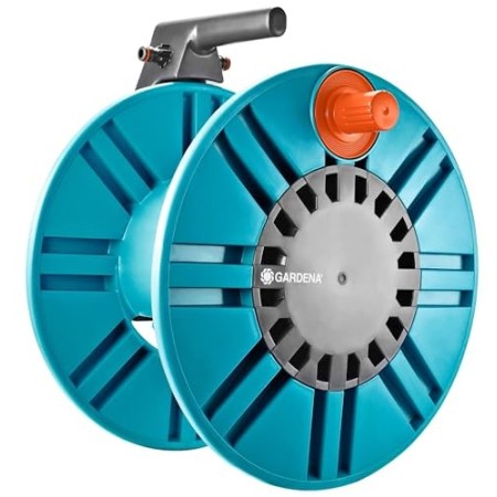 Gardena 2650-20 Classic 60 Avvolgitubo per Montaggio a Parete, con Rullo Guida, Nipplo Antigoccia, Connessione Angolata, Ingombr