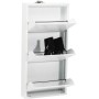 Kare Design Scarpiera a 3 Lembi Carusa, Bianco, 103 x 50 x 14 cm