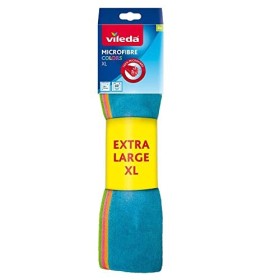 Vileda Colors Set Panni in Microfibra, Multiuso, per Vetri, Bagno, Cucina, Mobili, Colori Assortiti, XL, 36 x 38 cm, 4 Pezzi