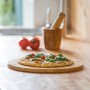 Relaxdays 10020241 Piatto per Pizza, Legno, Marrone, 33x33x1.5 cm