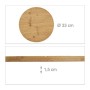 Relaxdays 10020241 Piatto per Pizza, Legno, Marrone, 33x33x1.5 cm