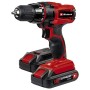 Einhell 2x1,3 Ah TC-CD 18-2 Li Trapano a Batteria, 12 W, Rosso, Set di 5 Pezzi