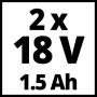 Einhell 2x1,3 Ah TC-CD 18-2 Li Trapano a Batteria, 12 W, Rosso, Set di 5 Pezzi