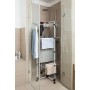 Vileda Mixer 4 Stendibiancheria a Torre, Ripiegabile, con Ruote, Metallo, Bianco, Quattro Piani