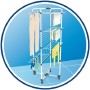 Vileda Mixer 4 Stendibiancheria a Torre, Ripiegabile, con Ruote, Metallo, Bianco, Quattro Piani