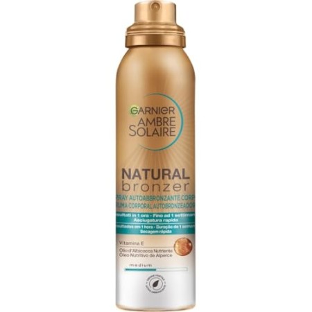 Garnier Ambre Solaire Natural Bronzer, Spray Autoabbronzante, Arricchito con Olio d'Albicocca Nutriente, Formula Vegana, 150 ml